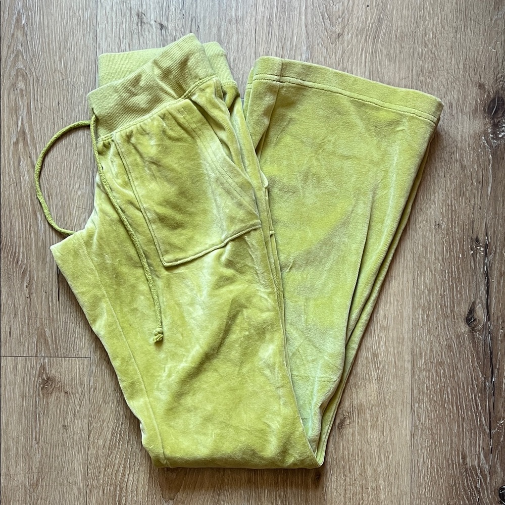 Lime Green Velour Jogger Pants
